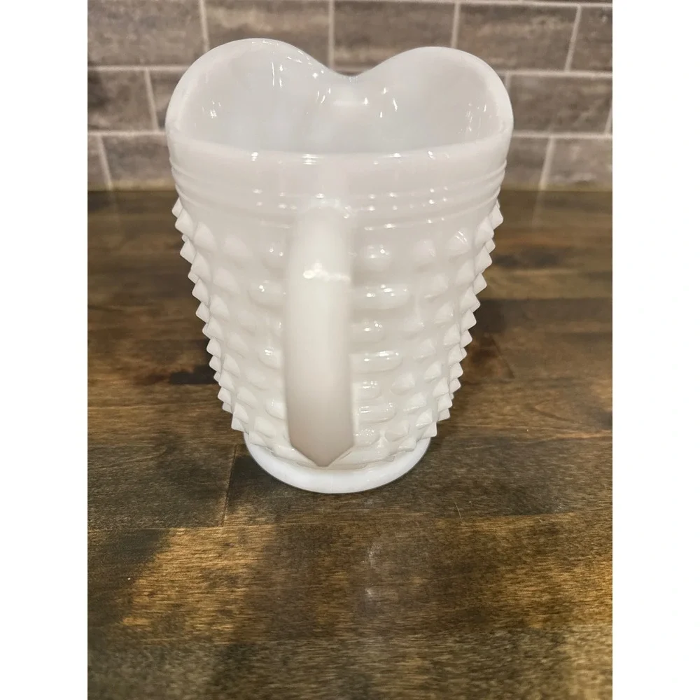 Fenton‎ White Milk Glass Hobnail Pitcher Vintage 5.5 Inch Creamer Vase
